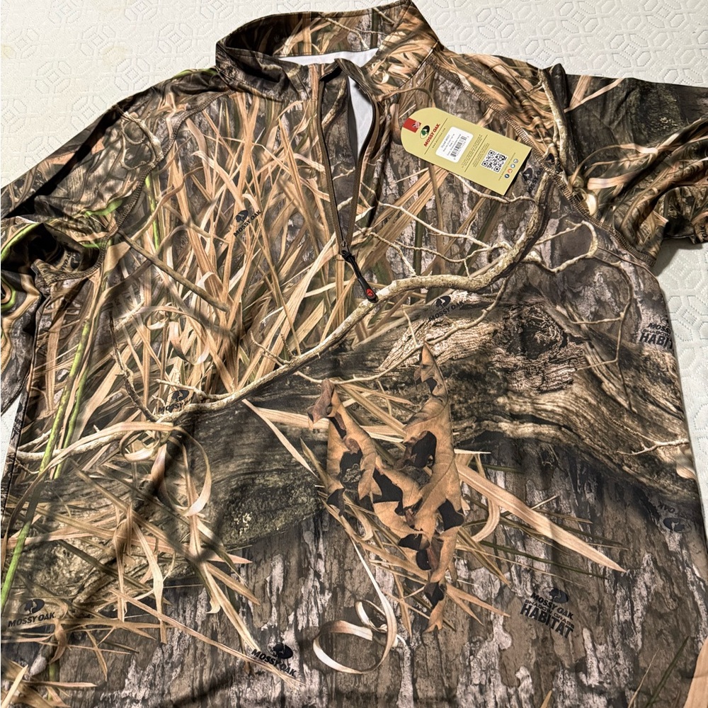 Mossy Oak Men's Shadowgrass Camo 1/4 zip L/S Tech Tee